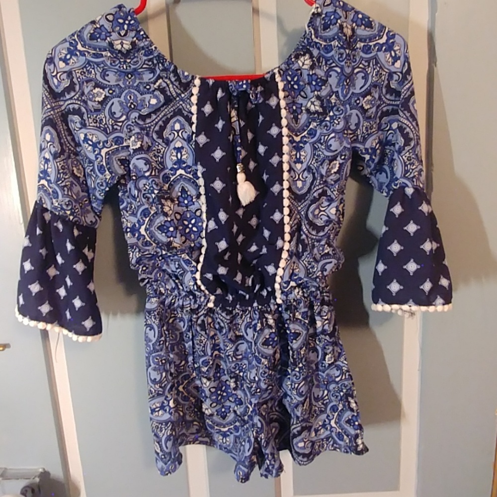 Girls blue romper